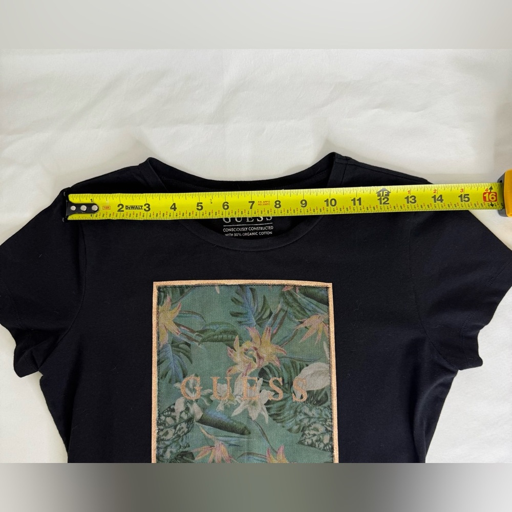 Guess Black Tropical Floral Graphic Tee - Picture 4 of 9